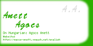 anett agocs business card